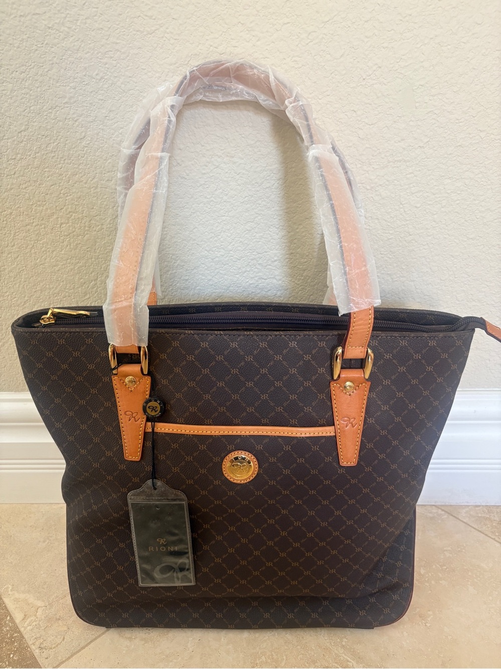 NWT Rioni Moda Italia Elize Large Leather Tote Shopper
